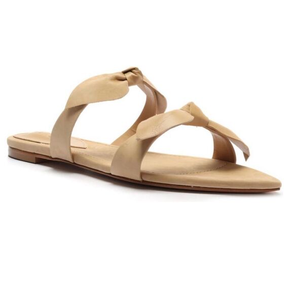 Schutz Bow Flat Leather Sandals NIB 7.5 - Picture 2 of 10